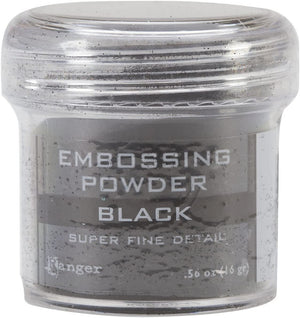 Ranger Embossing Powder.56 Ounce Jar, Super Fine Black