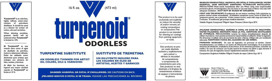 Weber Odorless Turpenoid Bottle