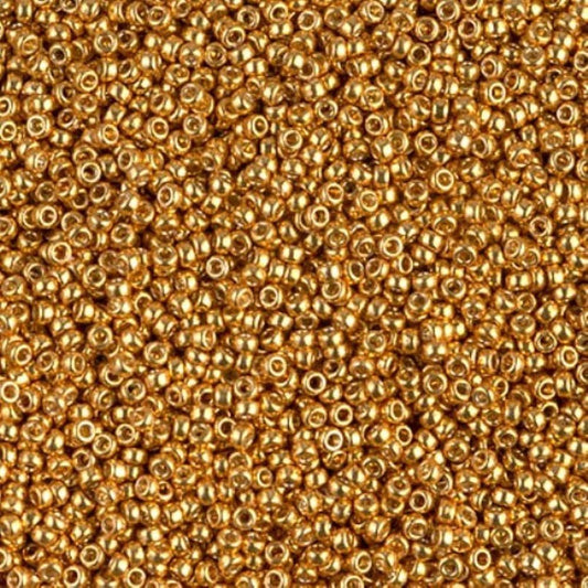 Miyuki Round Rocaille's Seed Beads Size 15/0 8.2g Duracoat Galvanized Gold