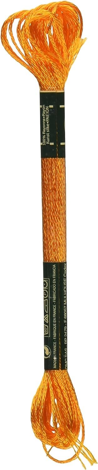 DMC 1008F-S741 Shiny Radiant Satin Floss, Tangerine, 8.7-Yard