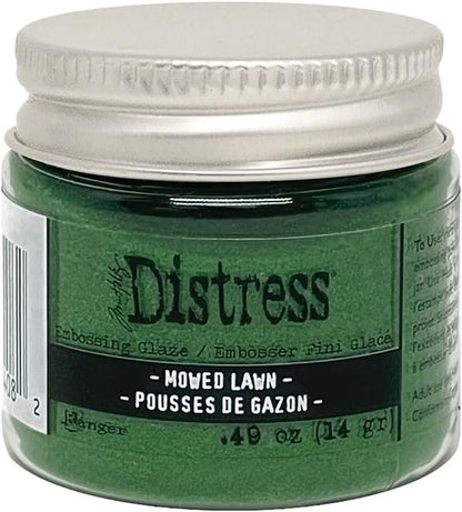 Bundle - 12 Distress Embossing Glaze - Tim Holtz -Coral Sapphire Lagoon Lawn Peacock Lemonade Mahogany Sage Olive Pumice Preserves Marmalade - Ranger Ink 2023 Release