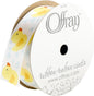 Offray, White 808335 Rubber Ducky Craft Ribbon, 7/8-Inch x 9-Feet, 7/8" by 9'