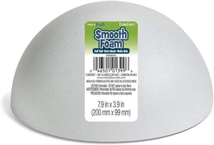 FloraCraft SmoothFōM Hollow Half Ball 3.9 Inch x 7.9 Inch White