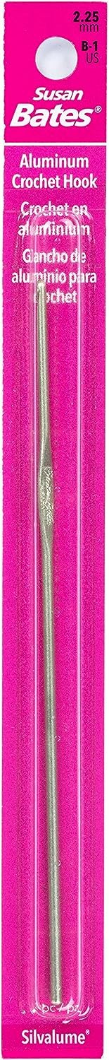 Susan Bates 5-1/2-Inch Silvalume Aluminum Crochet Hook, 9mm, Blue (Parent)