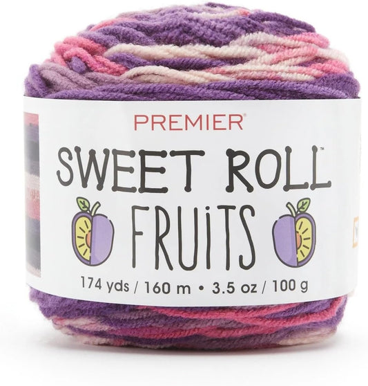 Premier Yarns Sweet Roll Fruits Yarn, Premium Yarn for Crocheting and Knitting, Made of Acrylic, Banana, 3.5 oz, 174 Yards