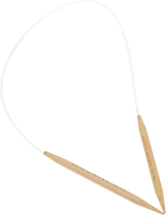 Clover 8 Takumi Circular 16" Size Bamboo Knitting Needle, Brown, Clear