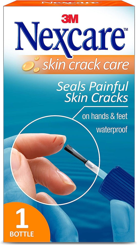 Nexcare Skin Crack Care, Skincare Solution for Cracked Skin, Keep in First Aid Kit - 0.24 fl oz Bottle
