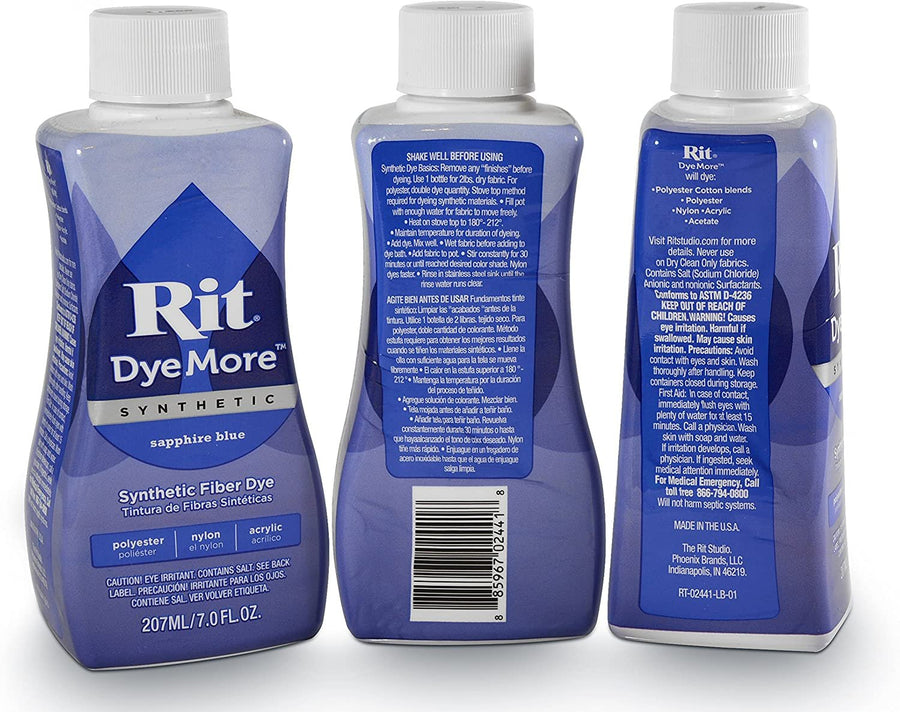 RIT Liquid Fabric Dye Kit Bundle (3-Piece Set) Navy Blue, Sapphire Blue, Pearl Grey | Clothing, Cotton, Polyester, Nylon, Satin, Linen |