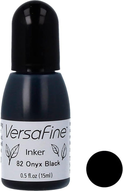 Tsukineko 1/2 Fluid Ounce VersaFine Pigment Inker, Onyx Black