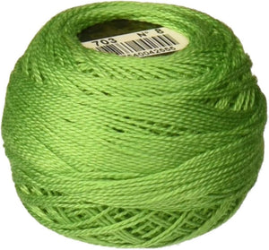 DMC 116 8-703 Pearl Cotton Thread Balls, Chartreuse, Size 8