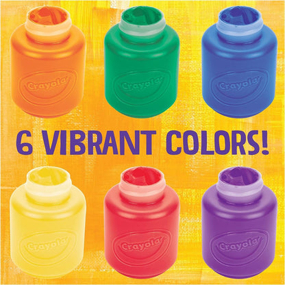 Crayola Washable Kids Paint, Classic Colors, 6 Count, Painting Supplies, Gift