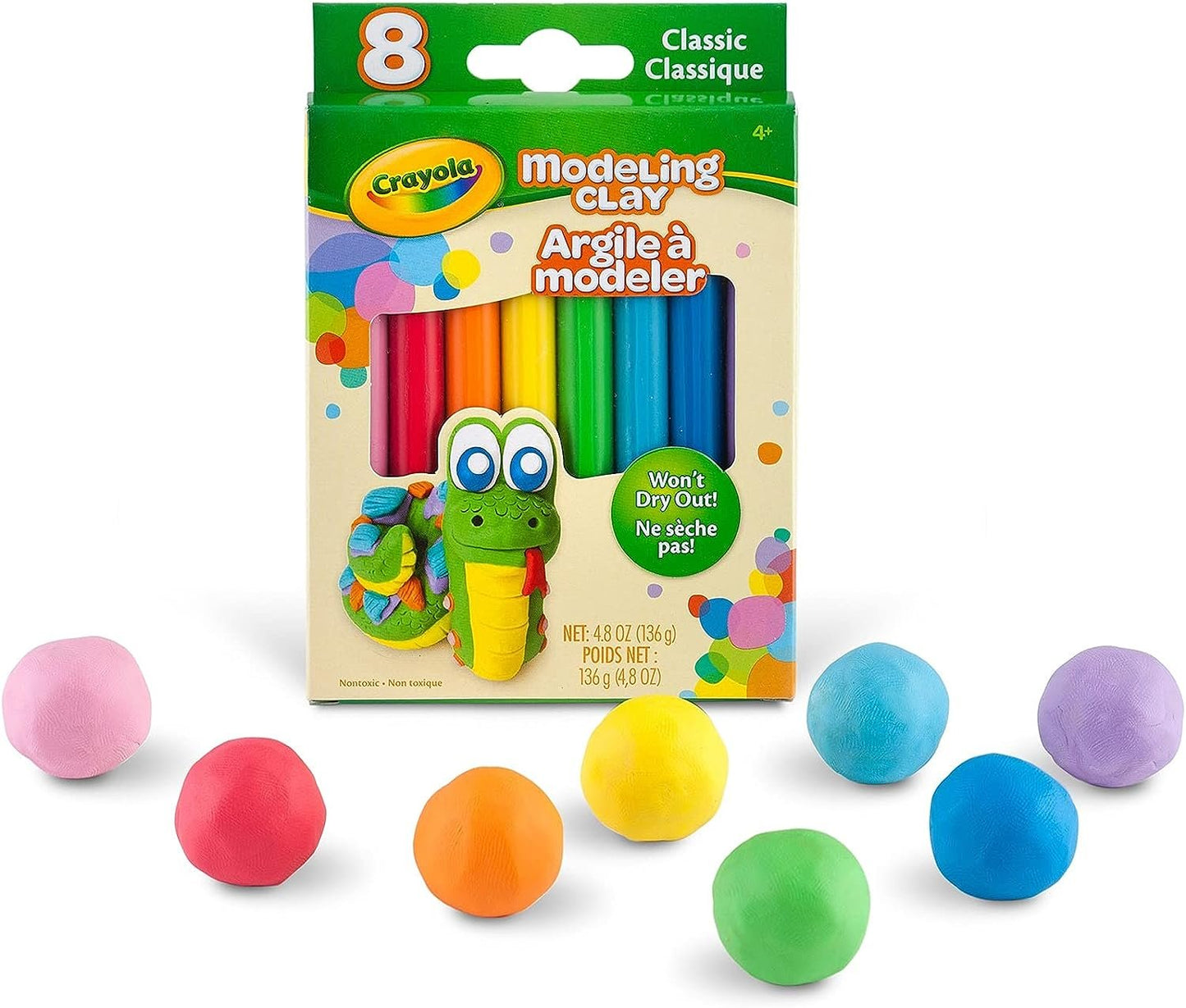 Crayola Modeling Clay, 4.8 Ounce Pack, Set of 8 Classic Colors