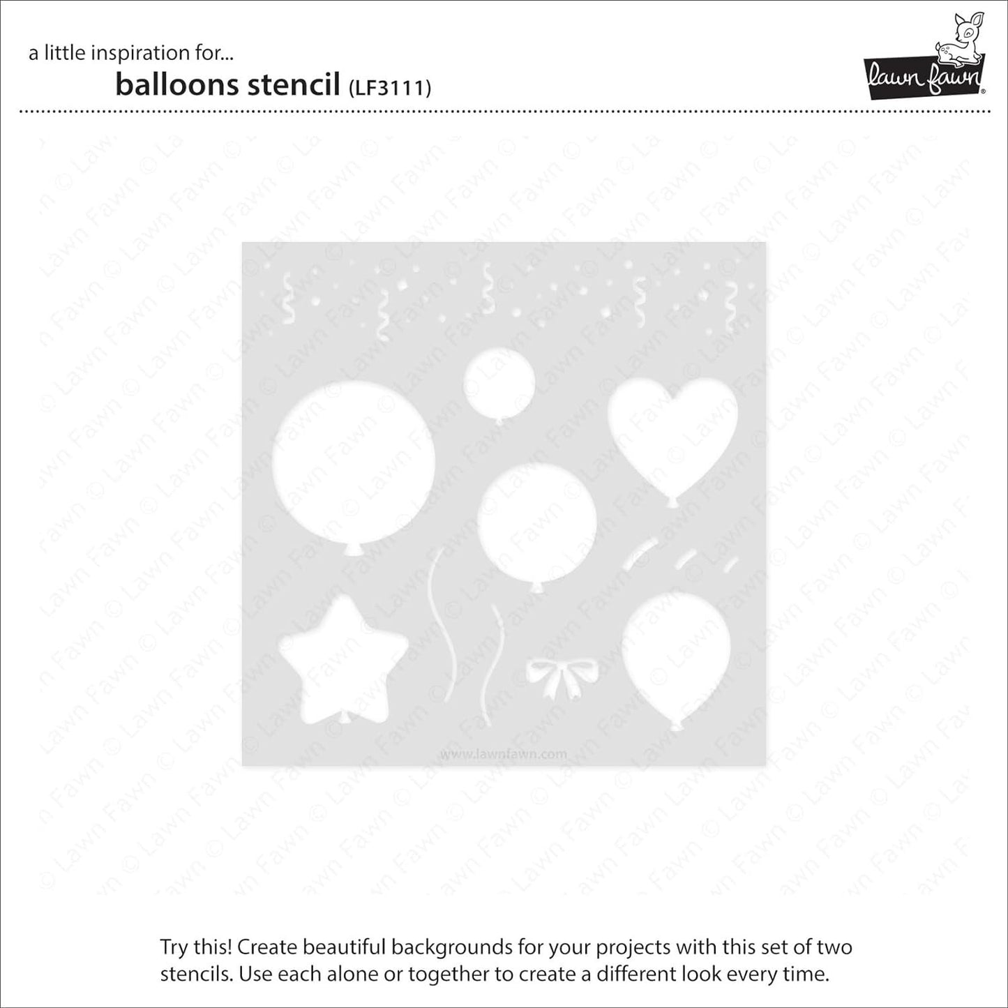 Lawn Fawn LF3111 Balloons Stencil Stencils