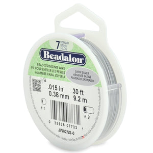 Beadalon 7 Strand Stainless Steel Bead Stringing Wire.018 in / 0.46 mm, Bright, 30 ft / 9.2 m