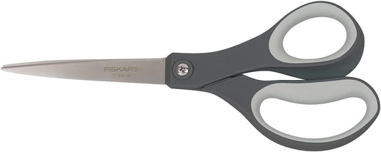 Fiskars 01-005409 Softgrip Titanium Adult Scissors, 8 Inch, Gray