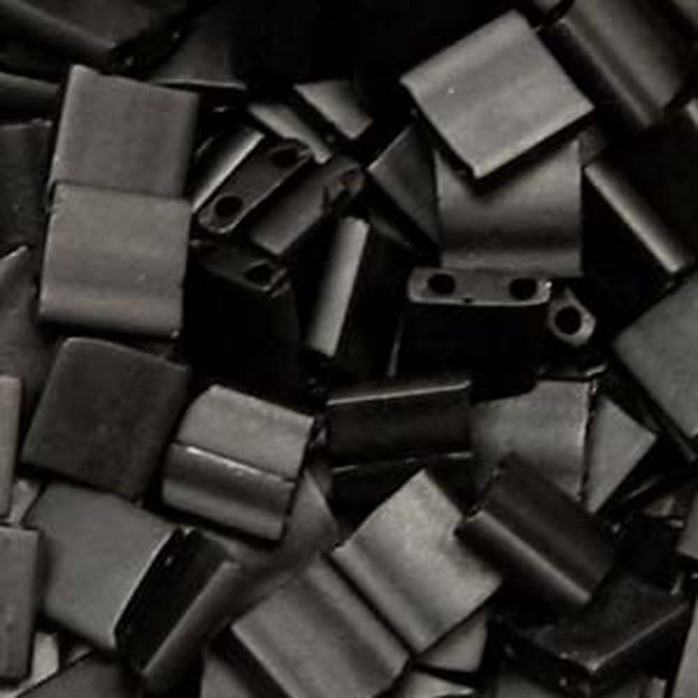 Matte Black 5mm Tila Beads 7.2 Gram Tube