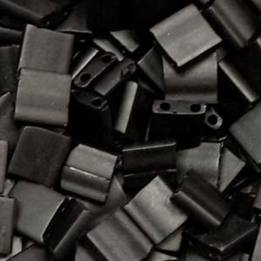Matte Black 5mm Tila Beads 7.2 Gram Tube