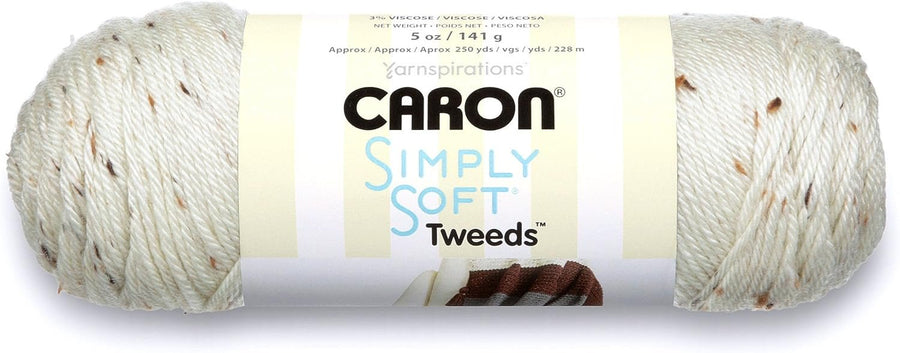 Caron Simply Soft Tweeds Yarn (4) Medium Gauge 100% Acrylic - 5oz - Machine Wash & Dry