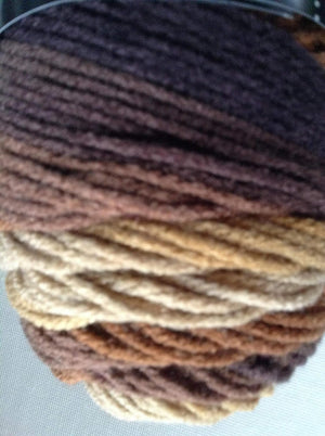 RED HEART Super Saver yarn, Latte Stripe