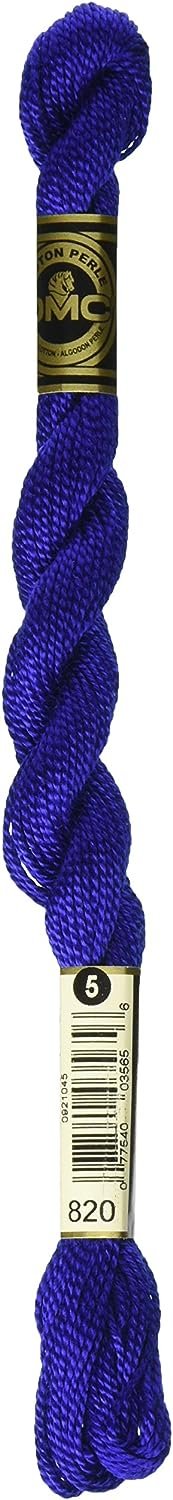 DMC 115 5-820 Pearl Cotton Thread, Very Dark Royal Blue, Size 5