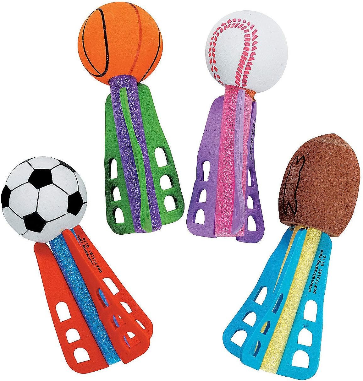Fun Express Mini Sport Ball Foam Throwing Dart Missiles (Bulk Set of 24) Party Games and Favors