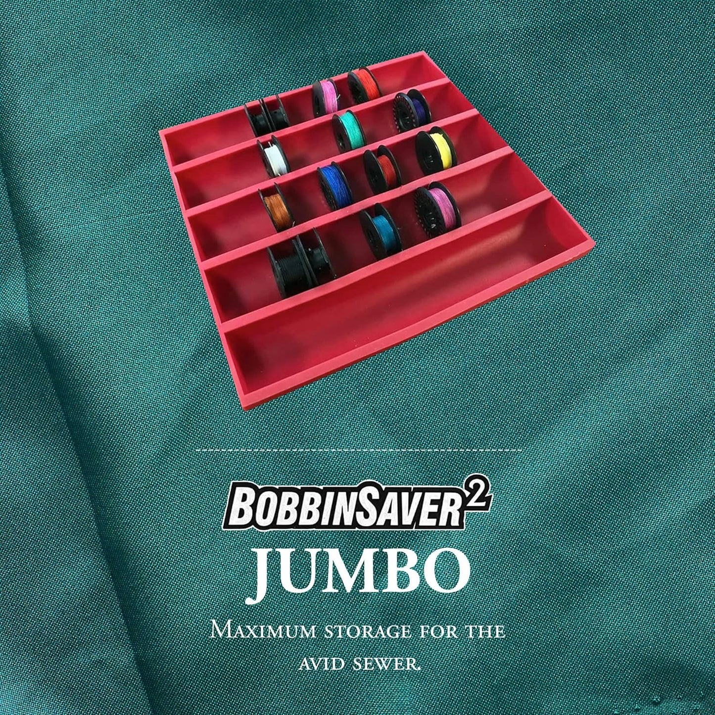 Bobbinsaver Sewing Tools BS2J Saver 2 Jumbo, Red, Holds Up To 70+ Bobbins