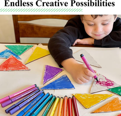 The Pencil Grip Magic Tri Stix, Non-Toxic and Washable Markers For Kids, 24 Assorted Stix Markers, TPG-397
