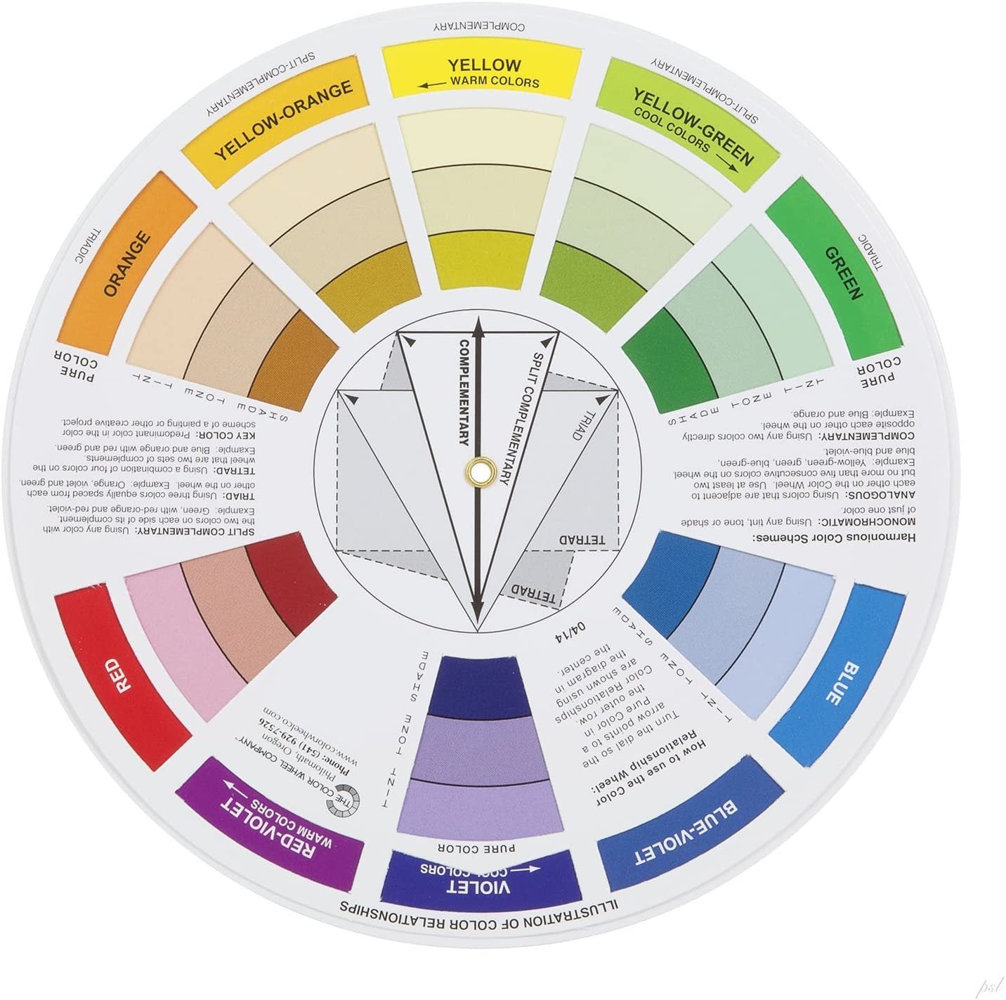 Color Wheel Pocket Guide with Gray Scale Value Finder - for both the amateur and professional artists by ASW