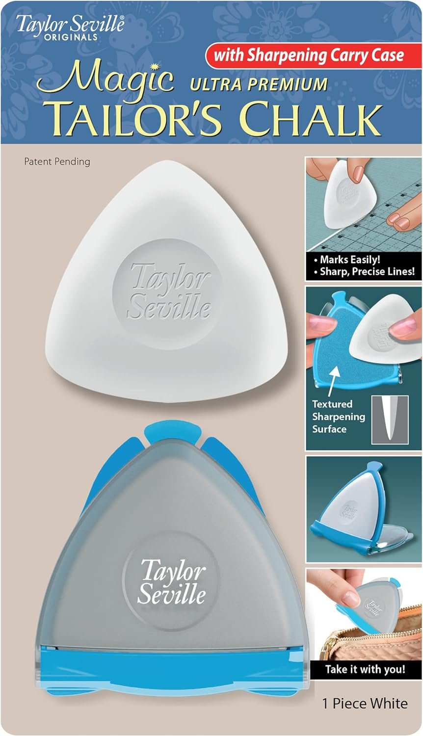 Tailor Seville Magic Ultra Premium Tailor's Chalk with Sharpening Carry Case - White
