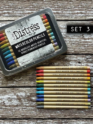 Bundle Tim Holtz Distress® Watercolor Pencils Sets - Sets 1, 2 and 3- TDH76308, TDH76315, TDH76643