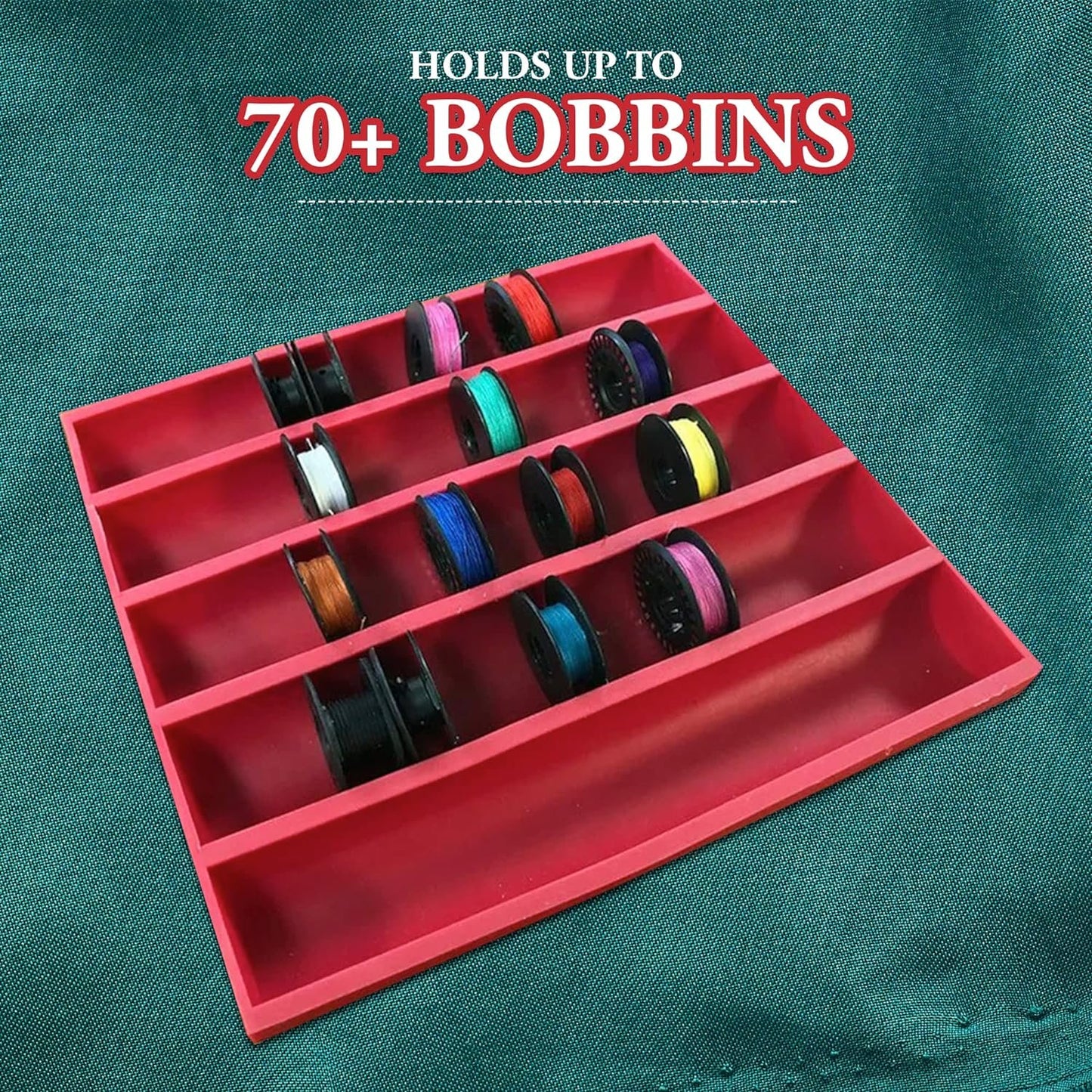 Bobbinsaver Sewing Tools BS2J Saver 2 Jumbo, Red, Holds Up To 70+ Bobbins