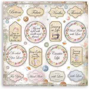 STAMPERIA INTERNATIONAL, KFT Stamperia-Scrapbooking Pad-Romantic Threads, 12 x 12 inches, Multicoloured
