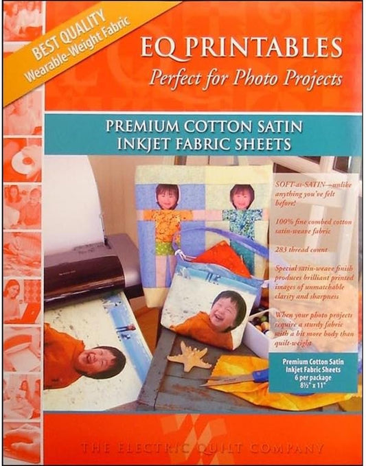 Electric Quilt Company Printables Inkjet Cotton Satin 6pc PrintablesInkjetCottonSatin6
