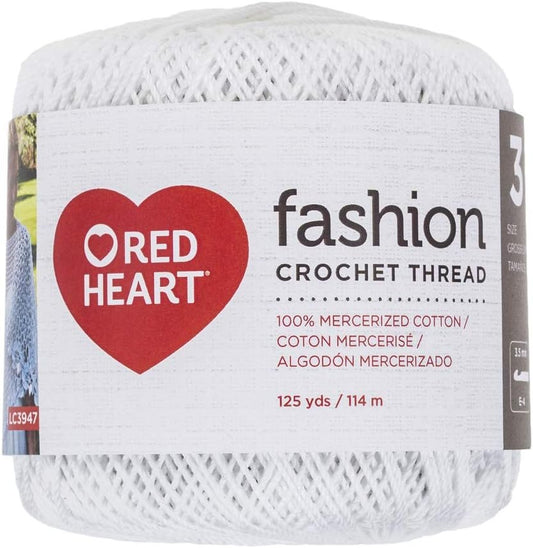 Coats Crochet Red Heart Fashion Crochet, Thread Size 3, White