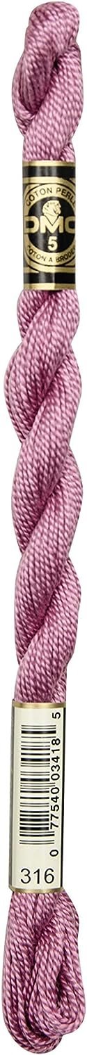 DMC 115 5-316 Pearl Cotton Thread, Medium Antique Mauve, Size 5