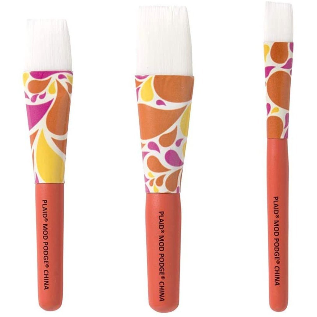 Mod Podge Short Handle Brush Set; 3pc