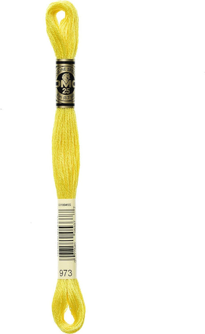 DMC 117-973 6 Strand Embroidery Cotton Floss, Bright Canary, 8.7-Yard