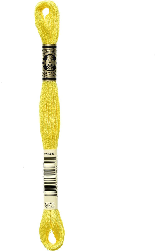 DMC 117-973 6 Strand Embroidery Cotton Floss, Bright Canary, 8.7-Yard