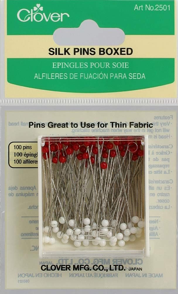 Clover Silk Pins Boxed, 100 Per Pack (Parent)