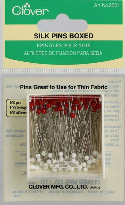 Clover Silk Pins Boxed, 100 Per Pack (Parent)