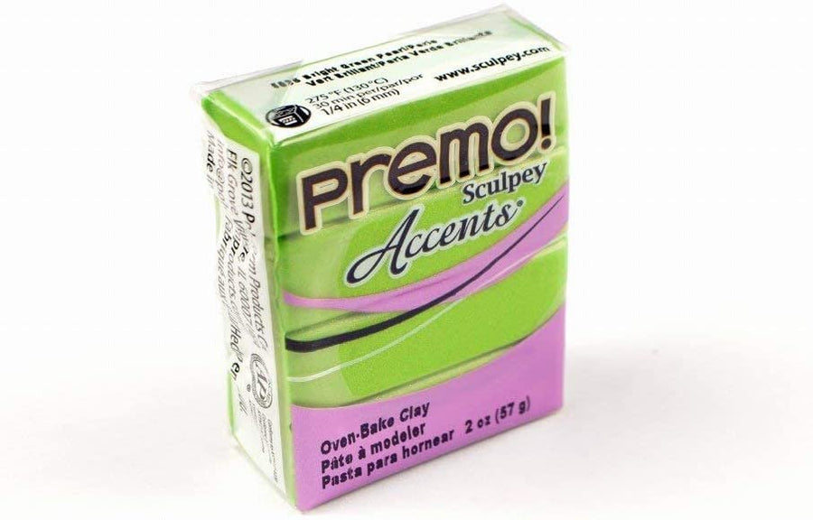 Premo Sculpey Polymer Clay 2 Ounces-Bright Green Pearl