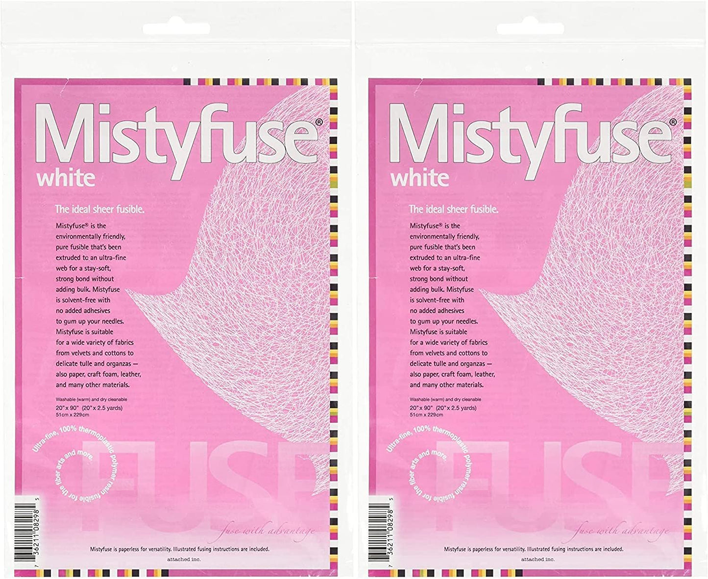 Attached Mistyfuse Sheer Fusible Interfacing, 20" x 90", White (EAWF01)
