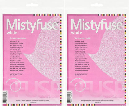 Attached Mistyfuse Sheer Fusible Interfacing, 20" x 90", White (EAWF01)