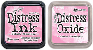 Tim Holtz Distress Kitsch Flamingo February 2021 Release, Distress Oxide Ink Pad and Distress Ink Pad, Bundle of 2 3” Ink Pads