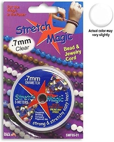 Stretch Magic Jewelry Making and Beading Cord| 3 Clear (0.5mm, 0.7mm, 1mm) and 1 Black (1 mm) Stretchy Thread Set| Strong and Flexible To Use with Bracelet, Necklace, Choker, Beads