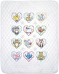 Design Works Crafts Janlynn Stamped for Cross Stitch Baby Quilt Kit, Animal Hearts