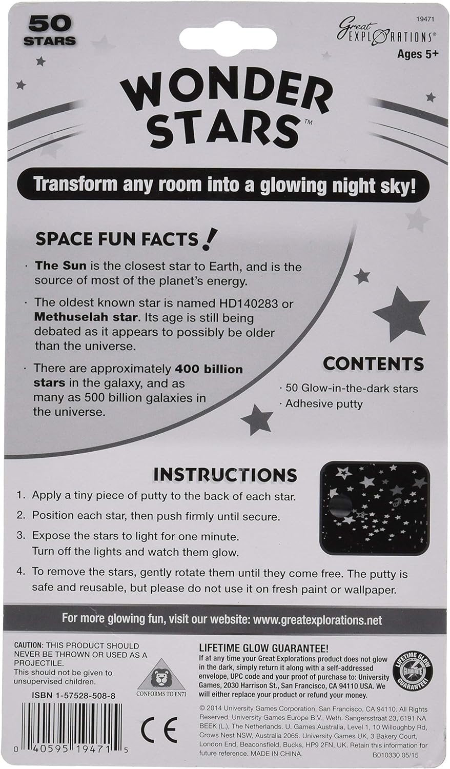 Great Explorations Glow In The Dark Wonder Stars (50 Stars)