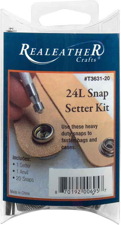 Realeather Crafts Snap Setter Kit, 24-Litter, Nickel