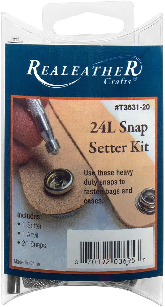 Realeather Crafts Snap Setter Kit, 24-Litter, Nickel
