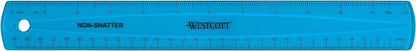 Westcott Shatterproof Ruler, Assorted Translucent Colors, 12"